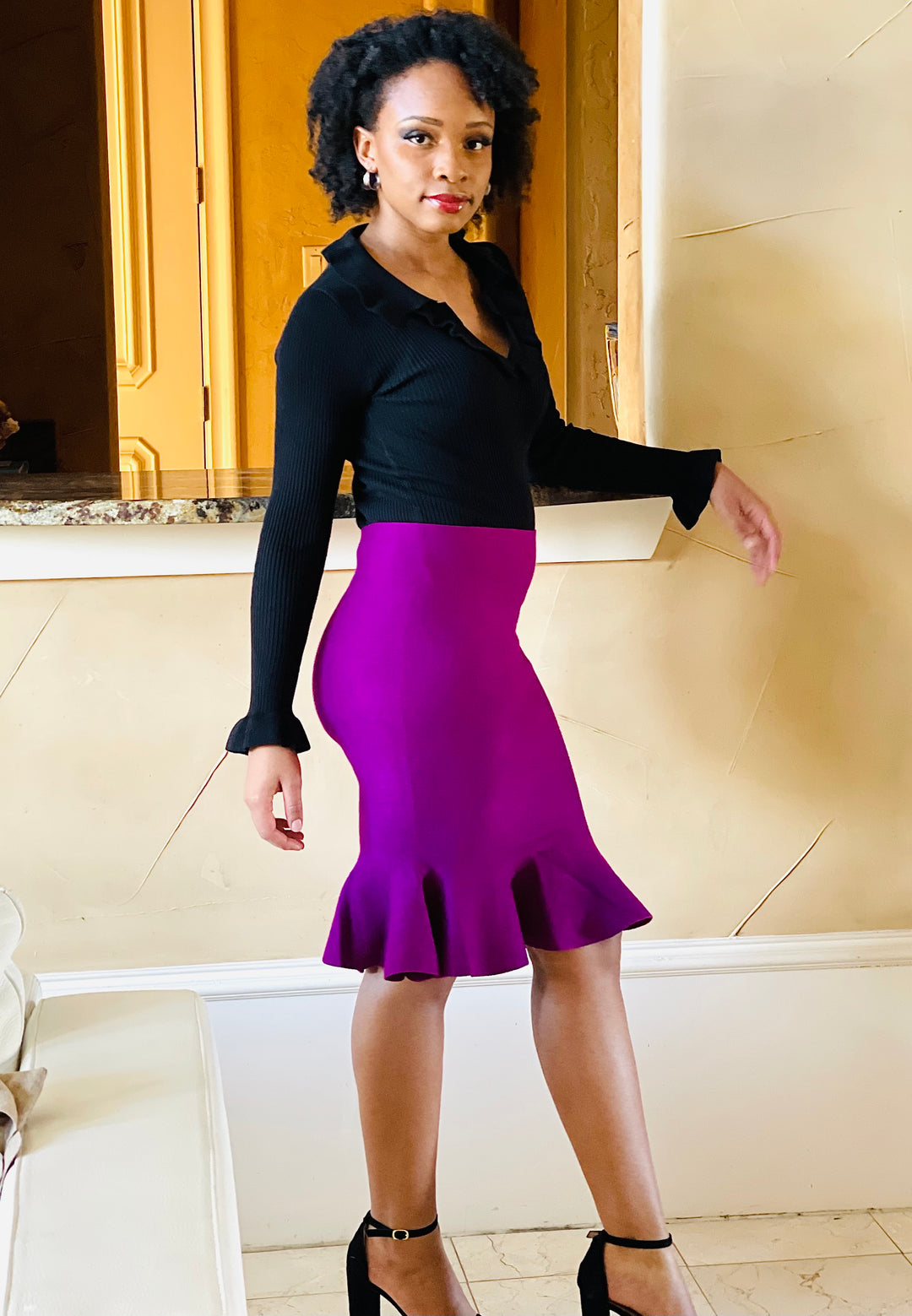 Sassyn Ruffles Trumpet Skirt