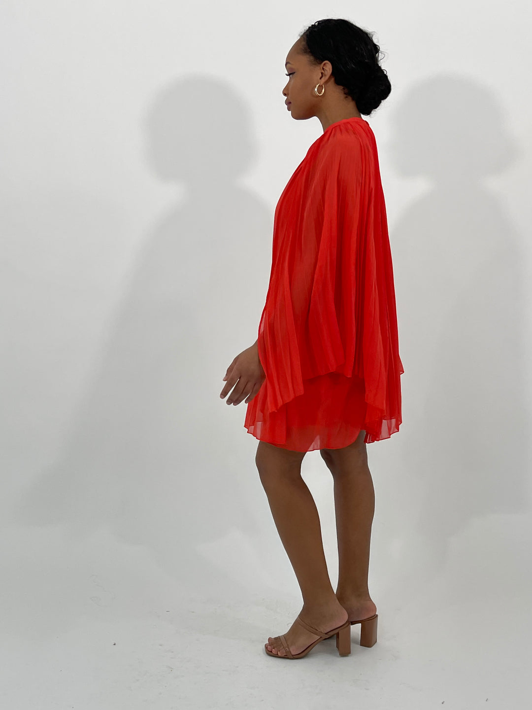 Orange Chiffon Mini Dress