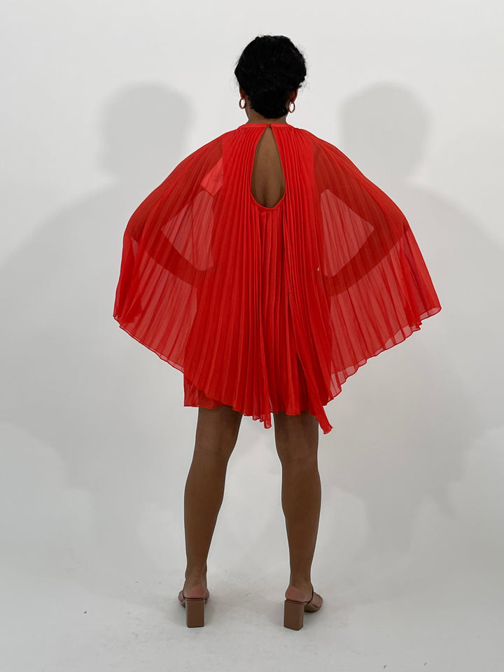 Orange Chiffon Mini Dress
