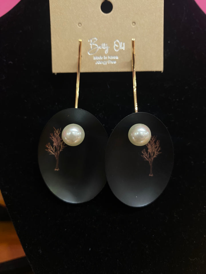Black Plate Earrings