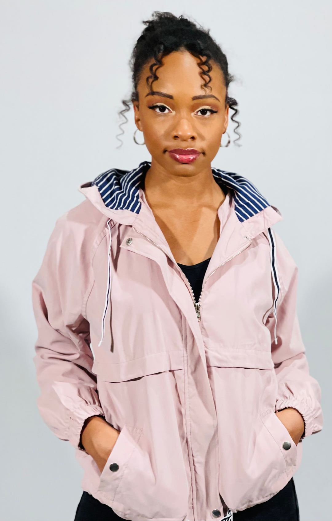 Stripe Detail Long Sleeve Woven Jacket