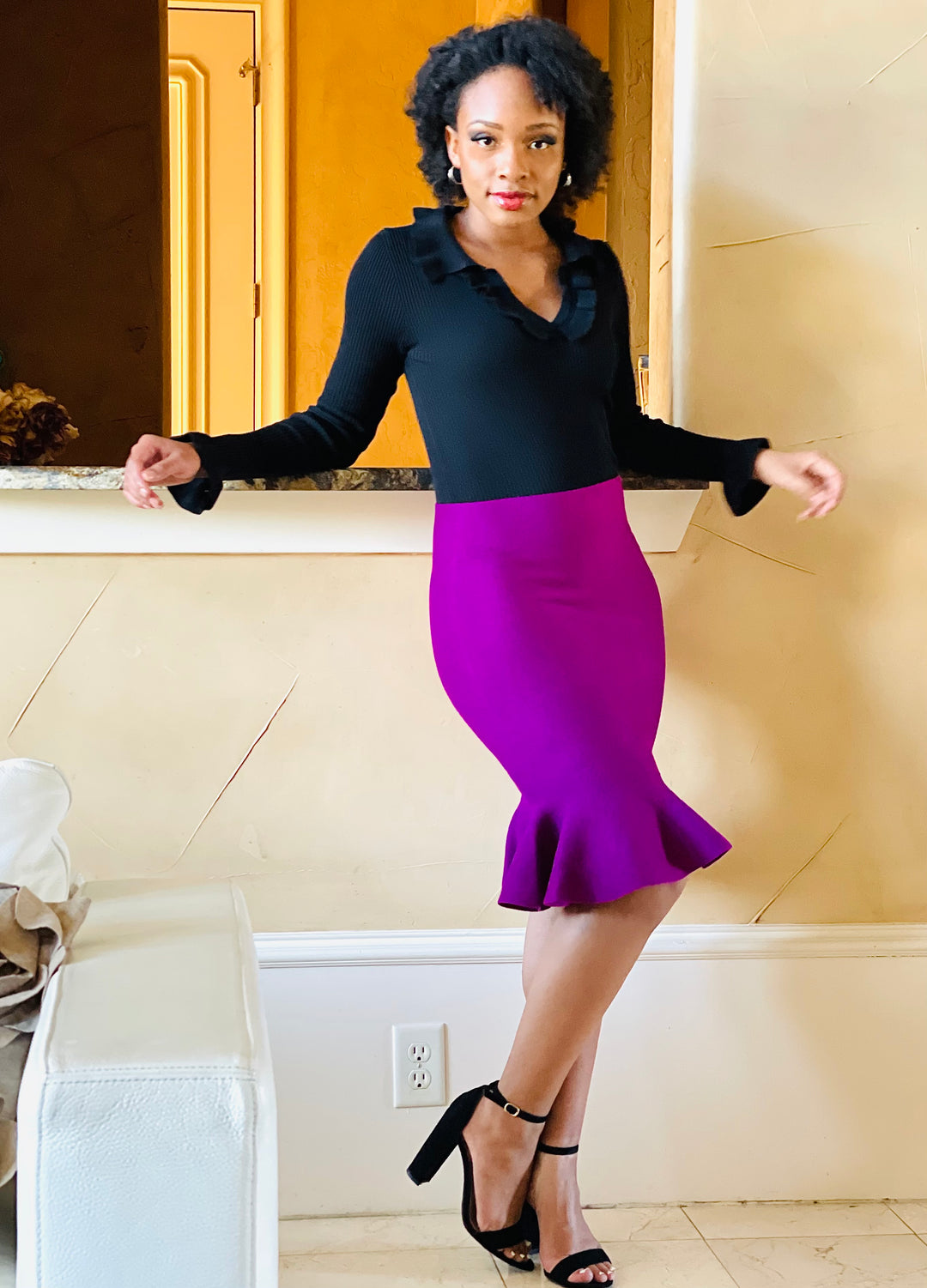 Sassyn Ruffles Trumpet Skirt