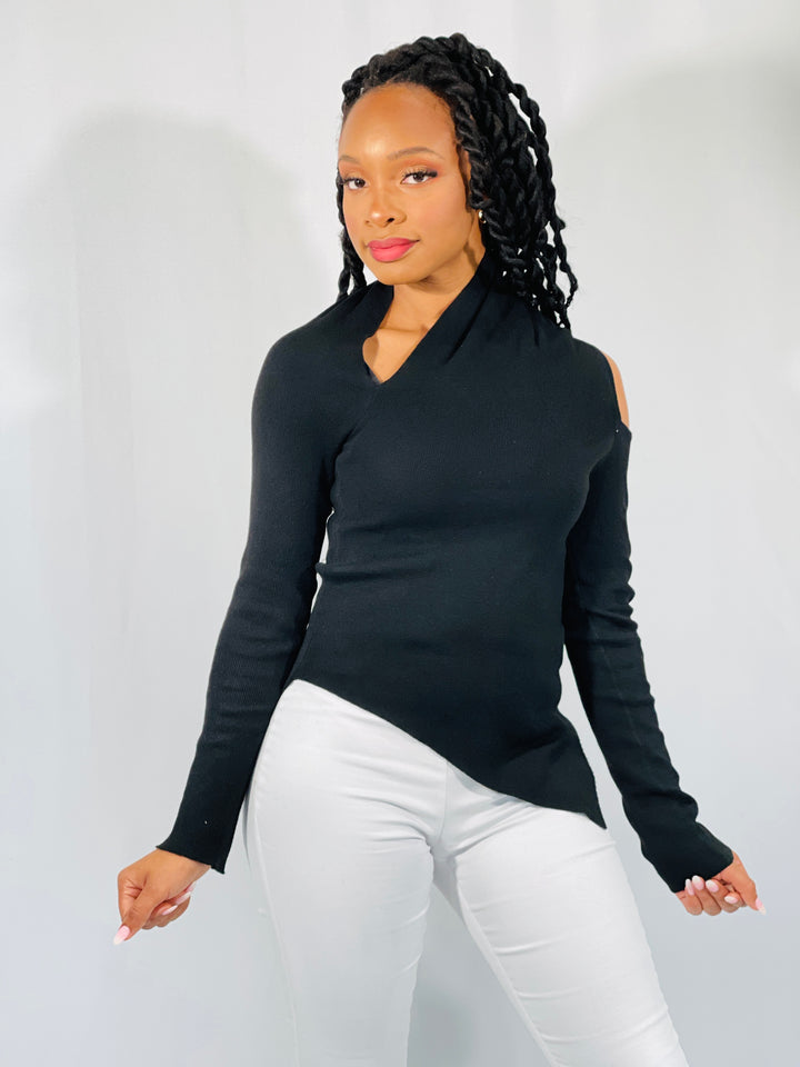Sassyn Asymmetrical Black Top