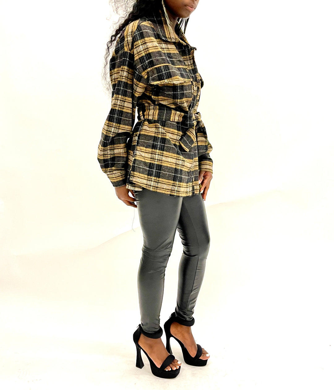 Checkered Long Sleeve Outerwear
