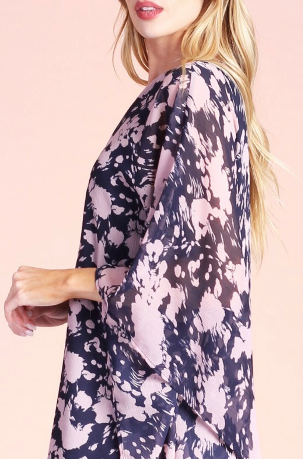 Pink/Navy One Sleeve Mini Dress