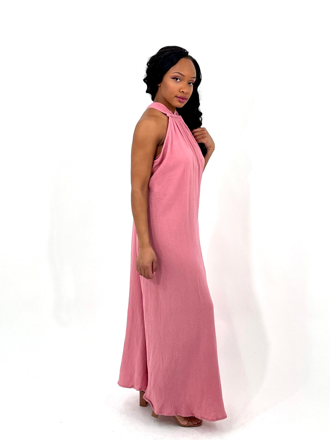 Pink Halter Neck Dress