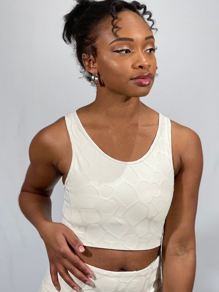 White Giraffe Pattern Top