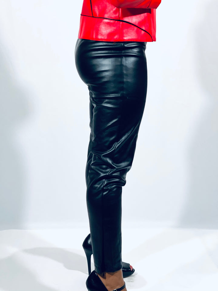 Women Faux Leather Jacket Zipper Basic Coat Motorcycle Pu Leather