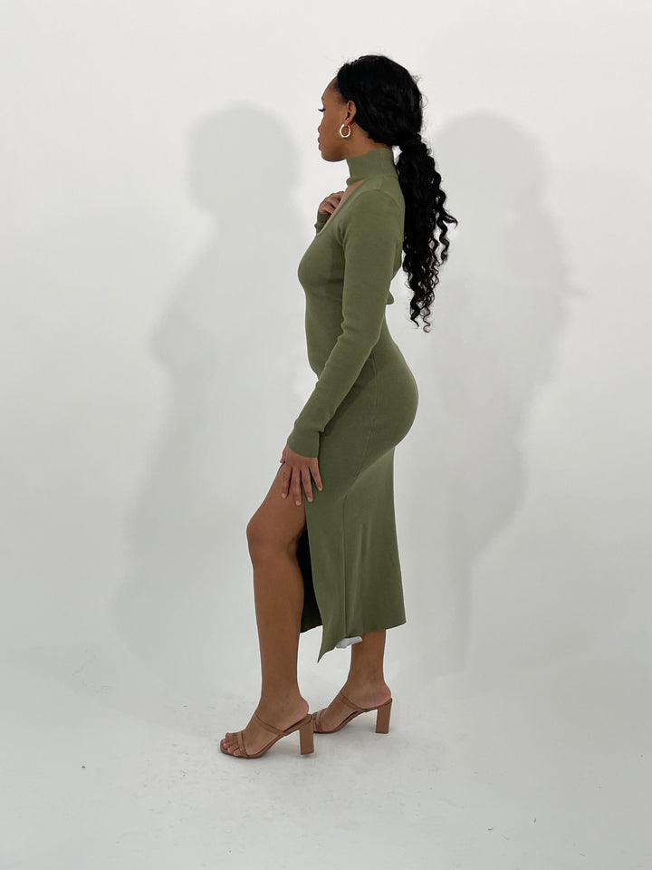 Olive Green Midi Dress