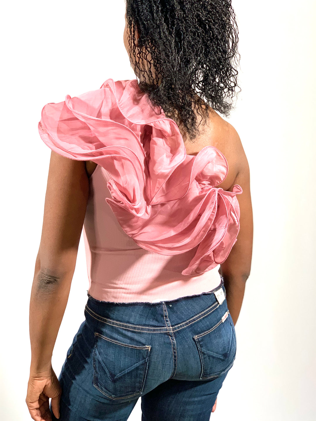 Tcec Ruffle Neck Mauve Top