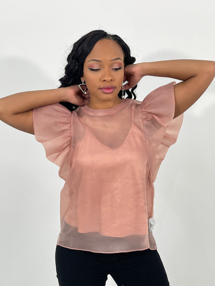 Ruffle Shoulder Top