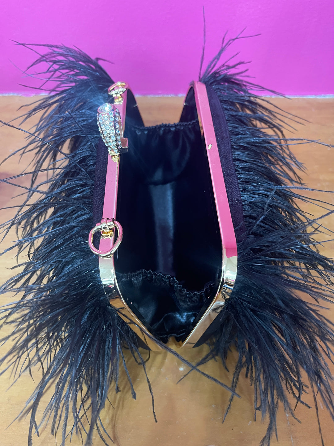 Black Feather Clutch