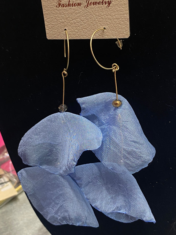 Blue Leafed Earrings