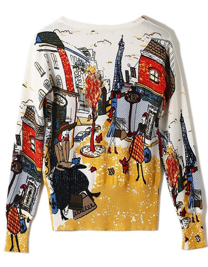 Designer Cartoon Graffiti Cardigan