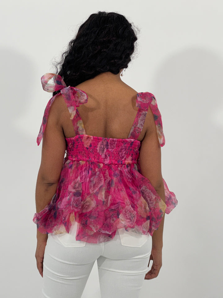 Rosy Ruffled Top