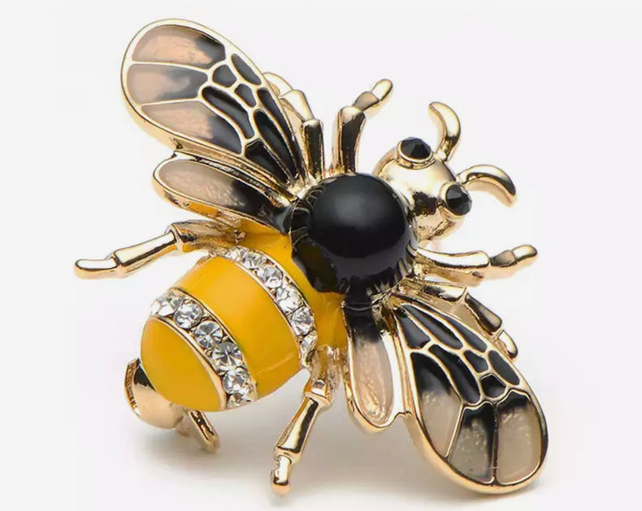 Gold Pearl Bee Brooches