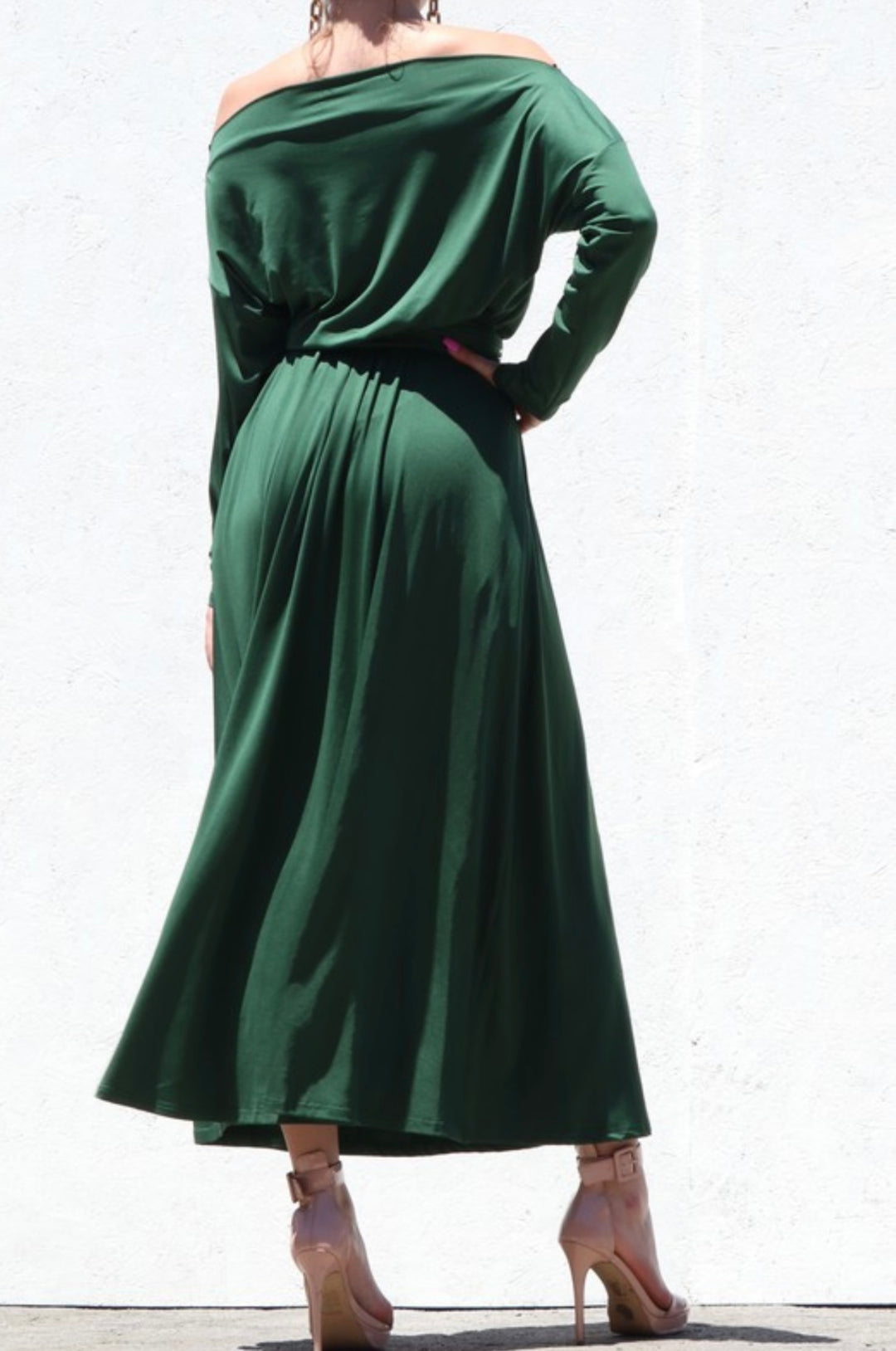 Green One Shoulder Dress
