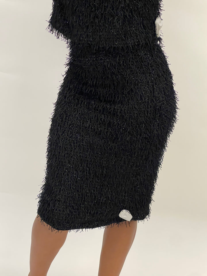 Sassyn Black Fringe Skirt