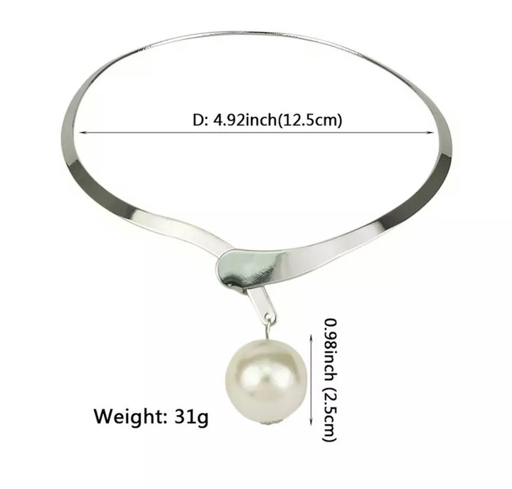 Single Gold Pearl Choker