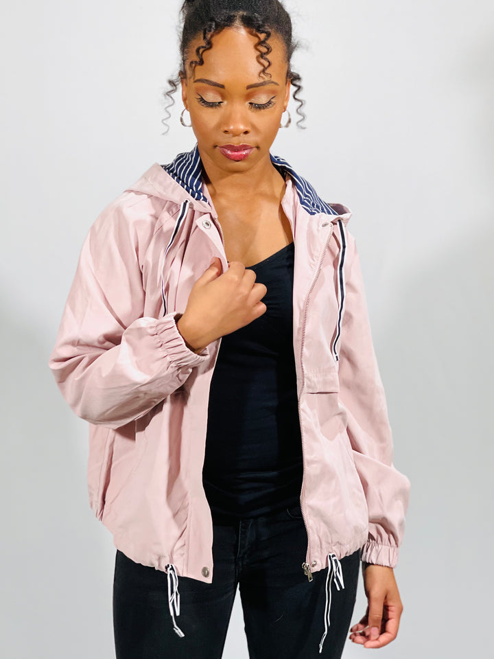 Stripe Detail Long Sleeve Woven Jacket