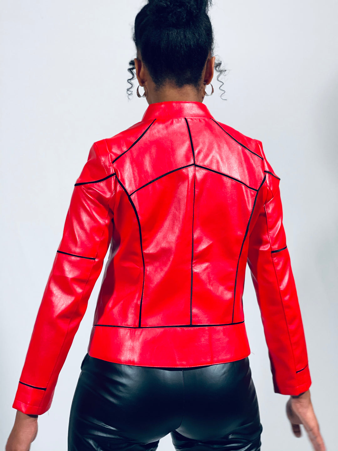 Women Faux Leather Jacket Zipper Basic Coat Motorcycle Pu Leather