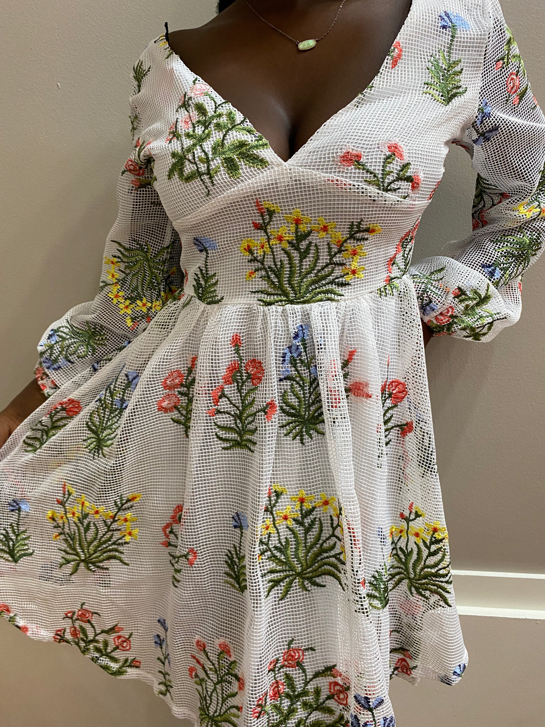 Sassyn Floral Mesh Dress