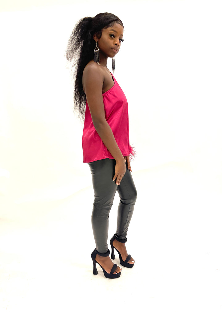 Hot Pink Feather Top