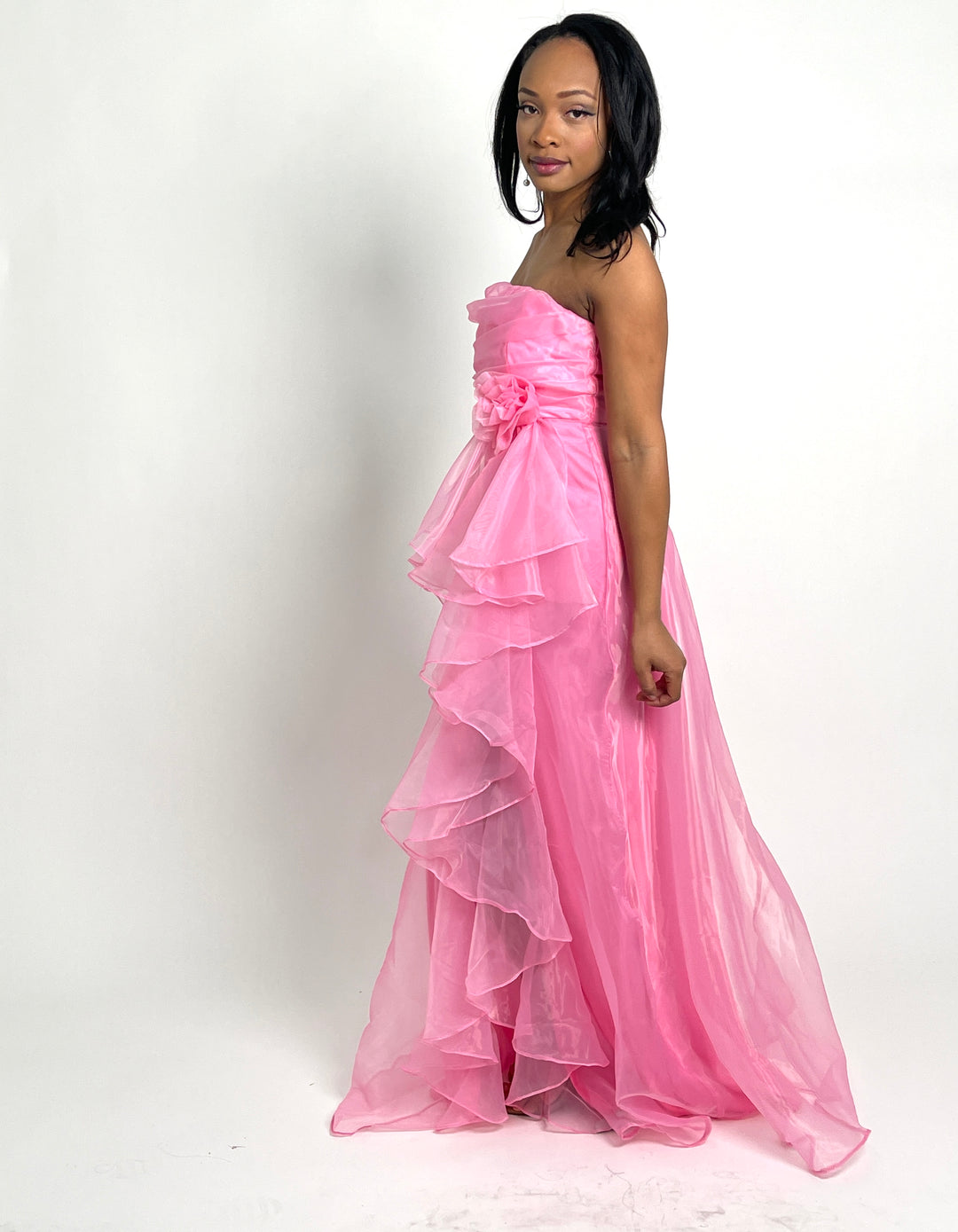 Pink Maxi Mesh Dress
