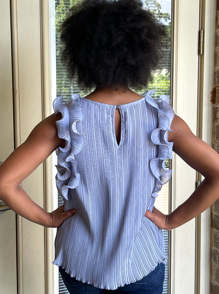She & Sky Pleated Top