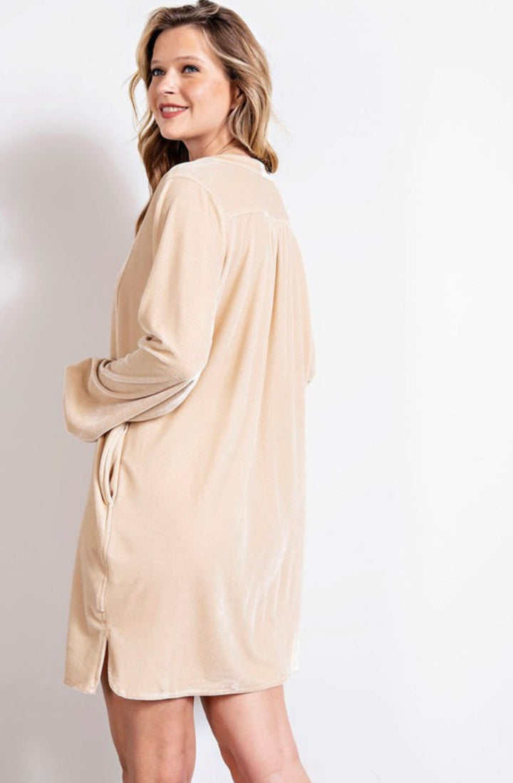 Pearl Tunic Velvet Dress