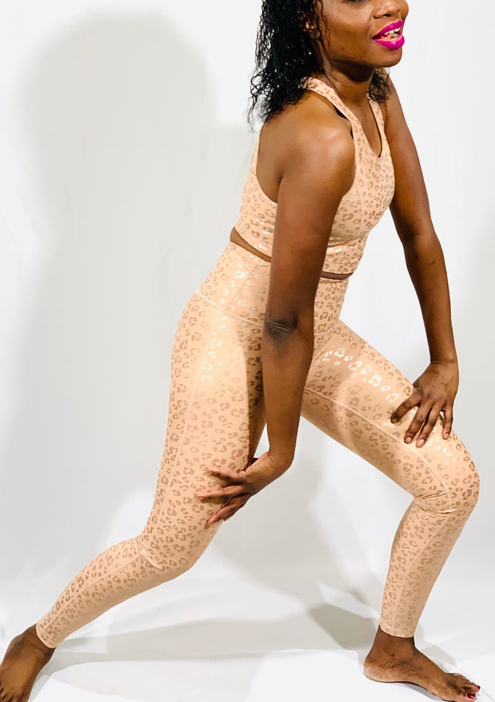 Peach Leopard Sports Bra