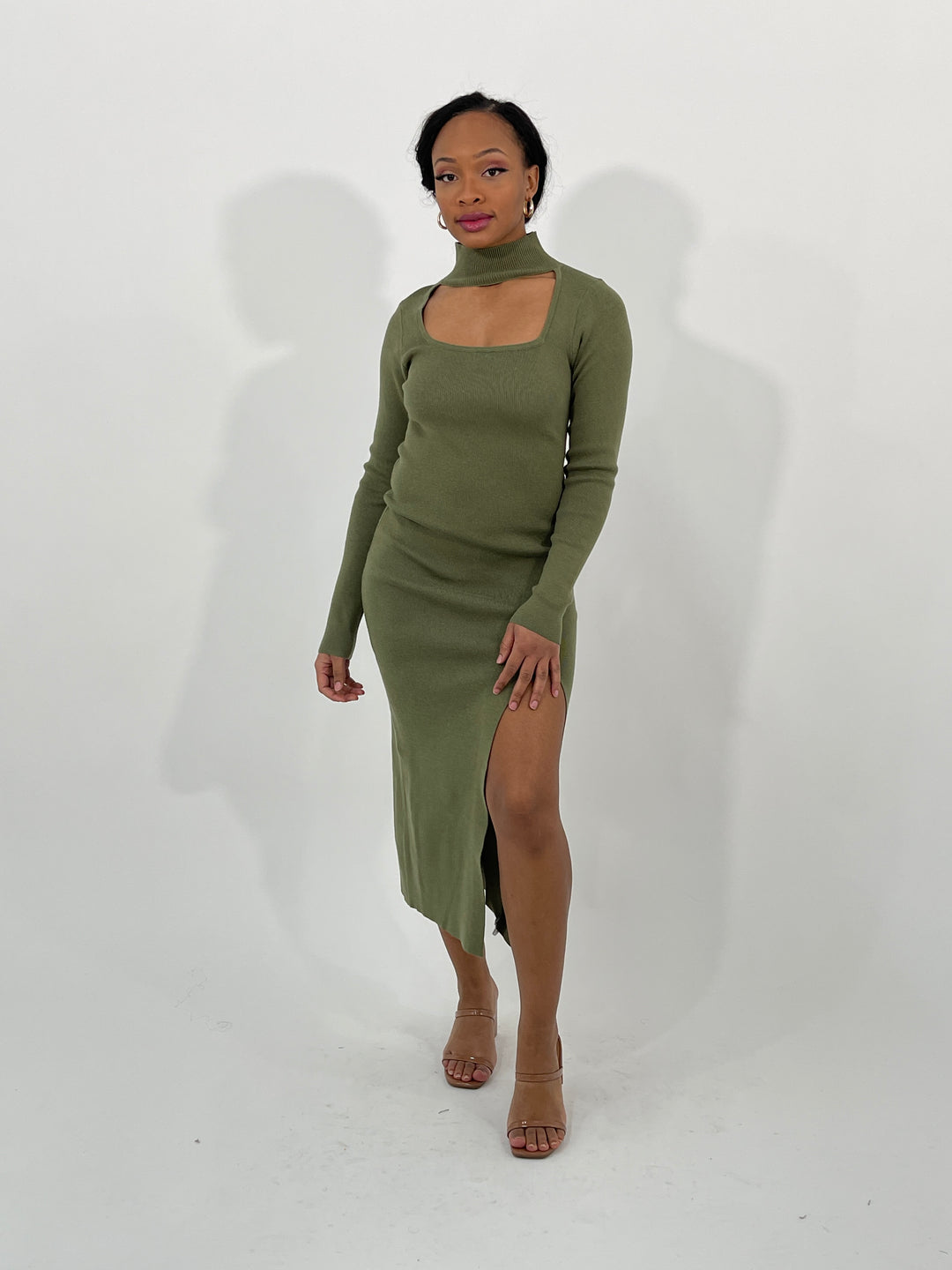 Olive Green Midi Dress