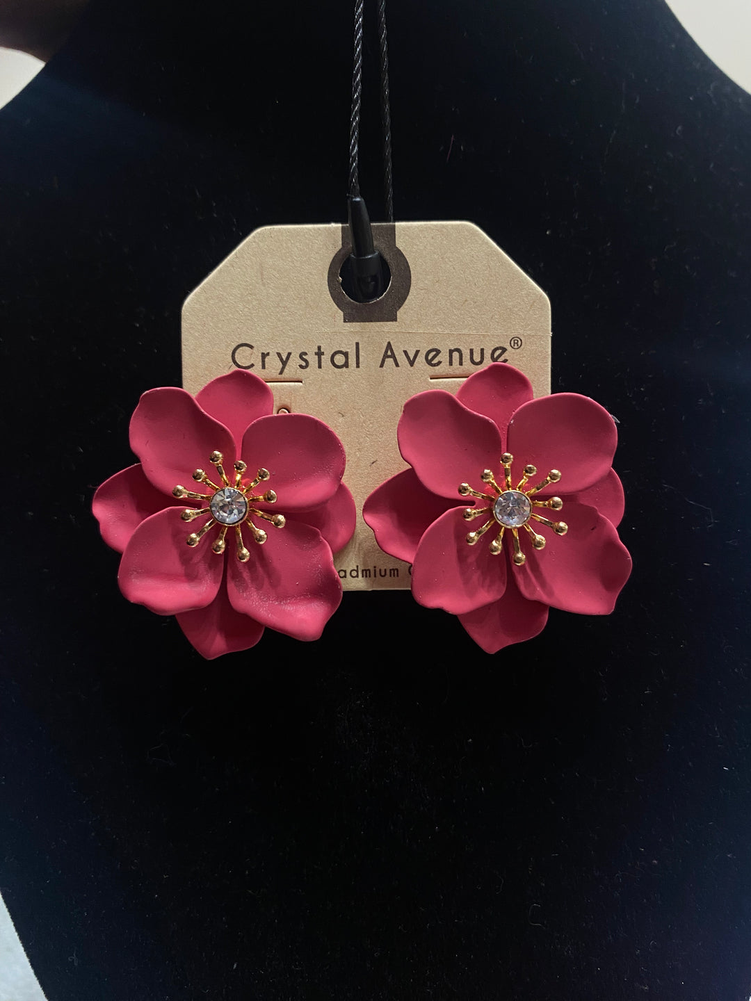 Pink Flower Stud Earrings