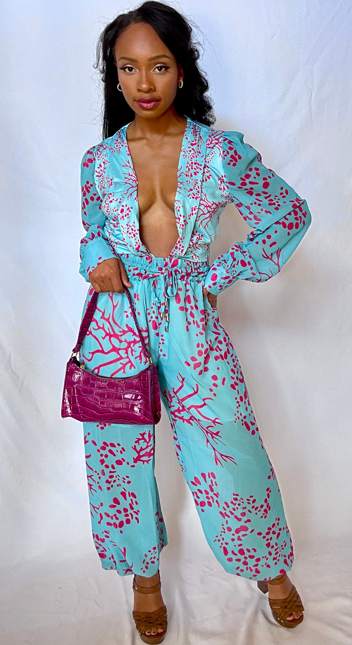 Sexy V-Neck Long Sleeve Jumpsuit