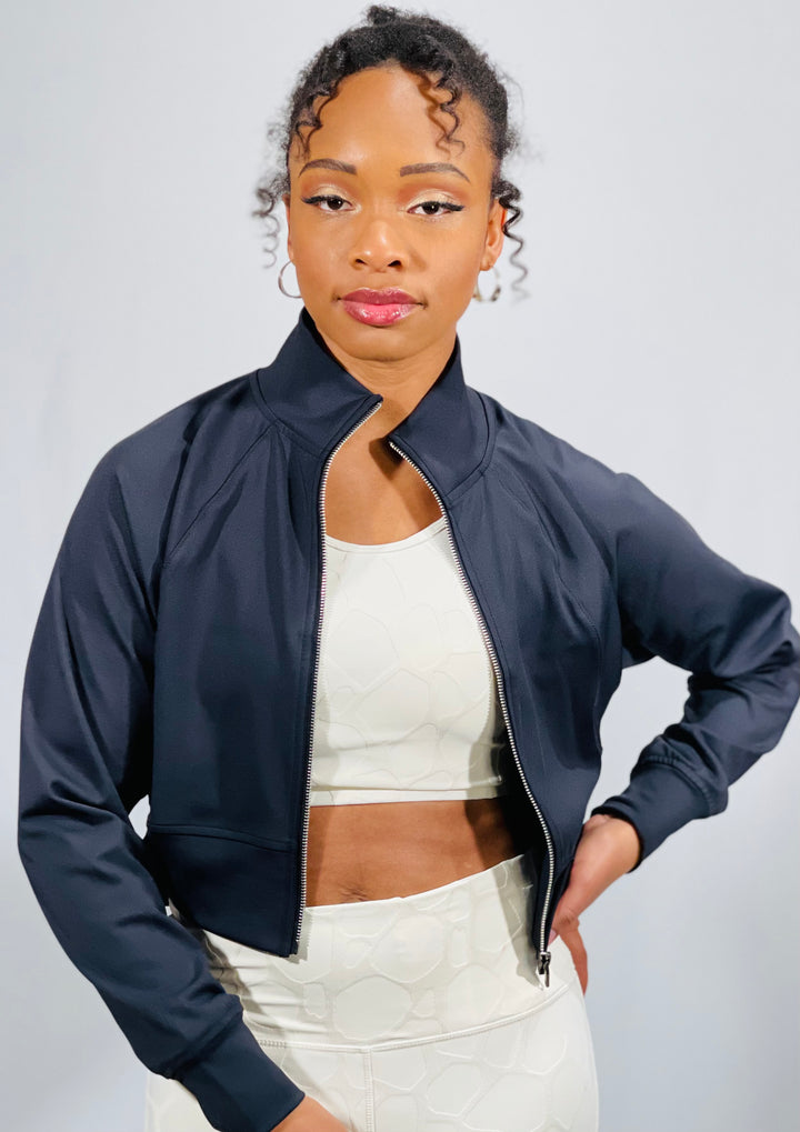 Cropped Jacket With Reglan Sleeves