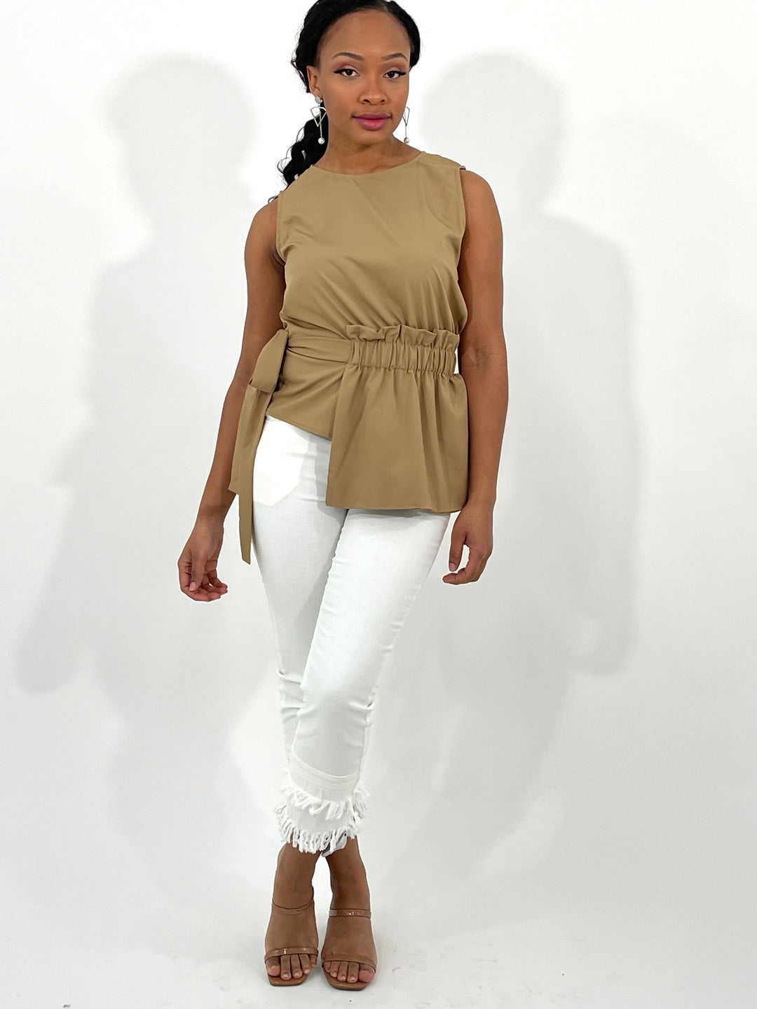 Tan Side Tie Top