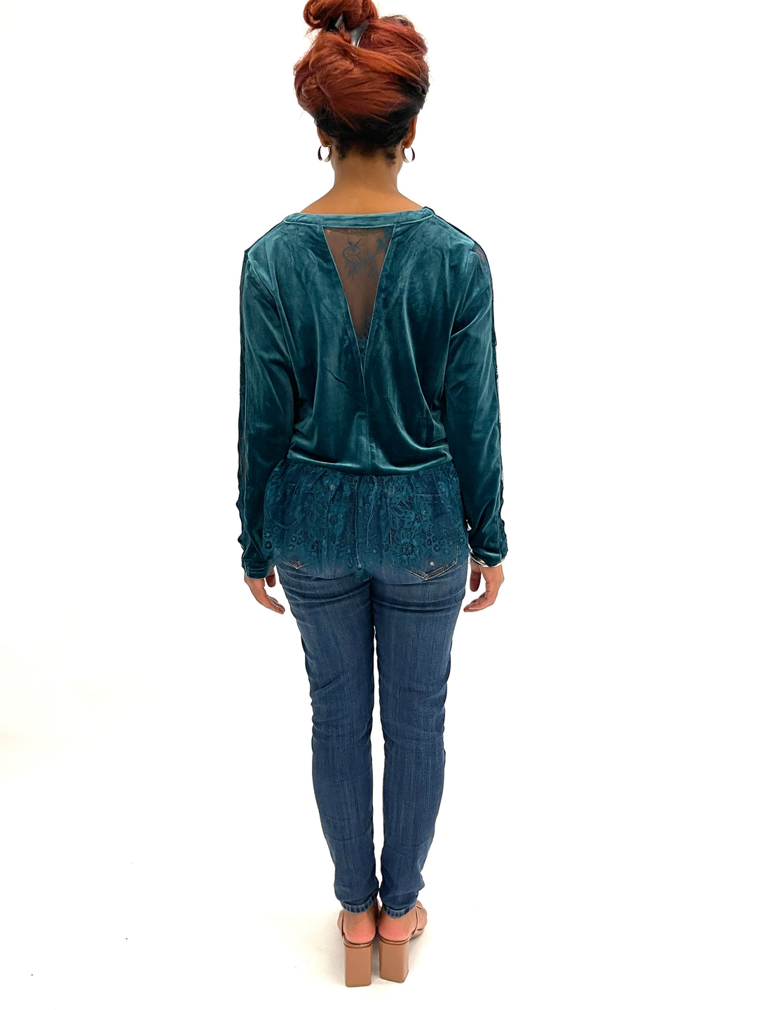 Deep Teal Lace Top