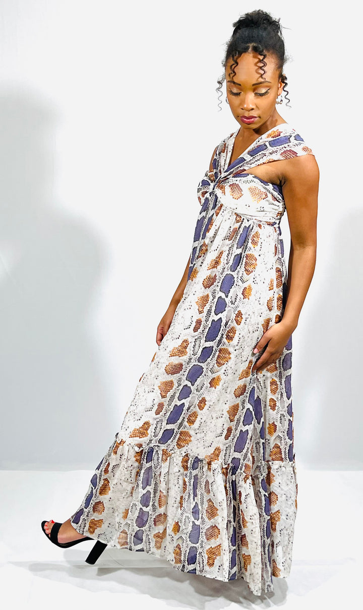 Snake Skin Halter Dress