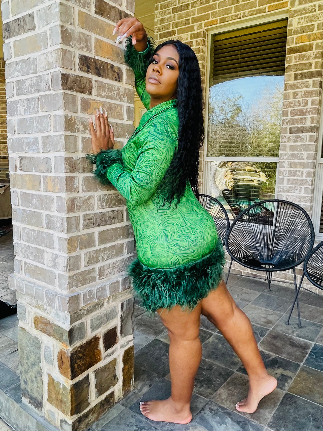 Green Designer Women Bodycon Dress