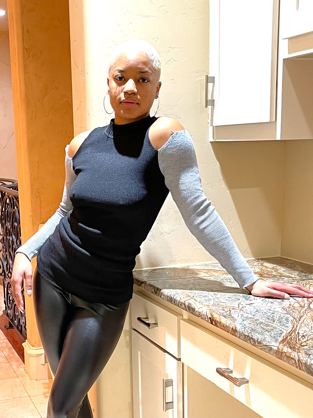 Goddess Off Shoulder Long Sweater Top