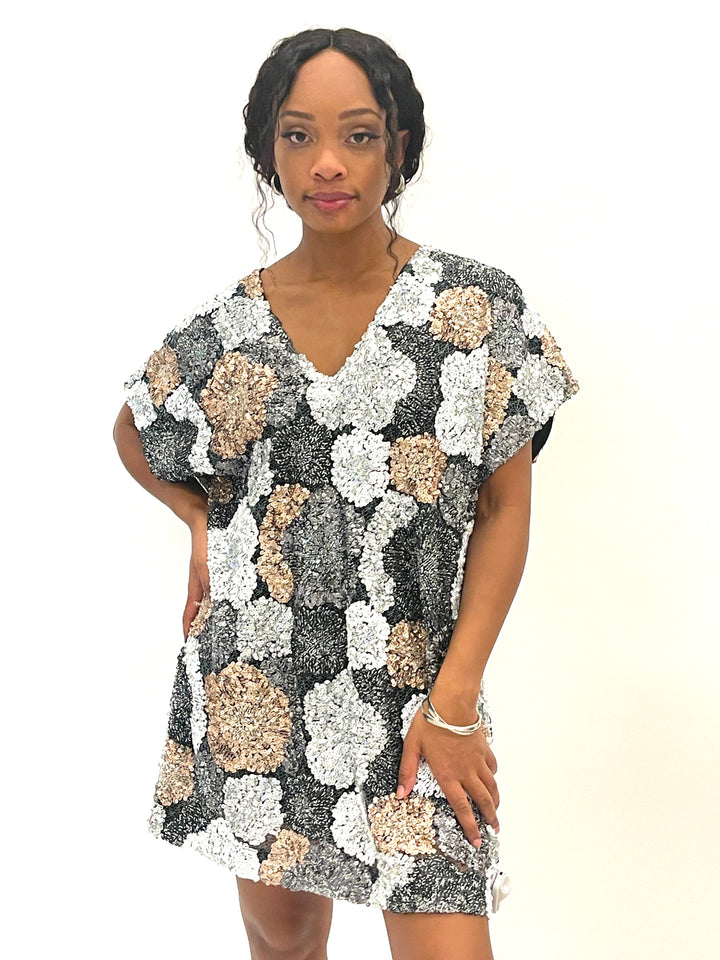 Floral Sequined Dress