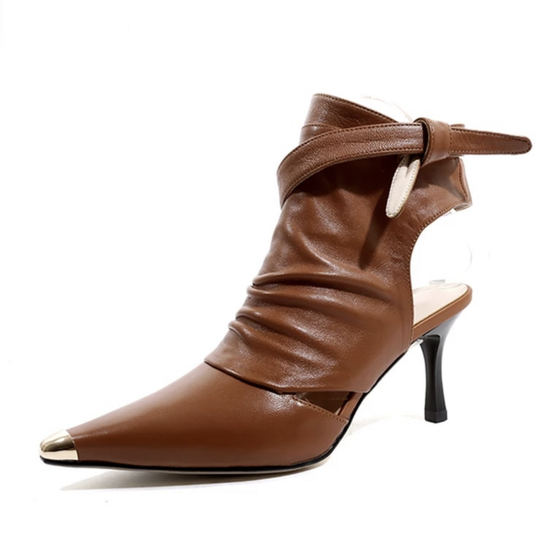 Women Runway Genuine Leather Gladiator Boots