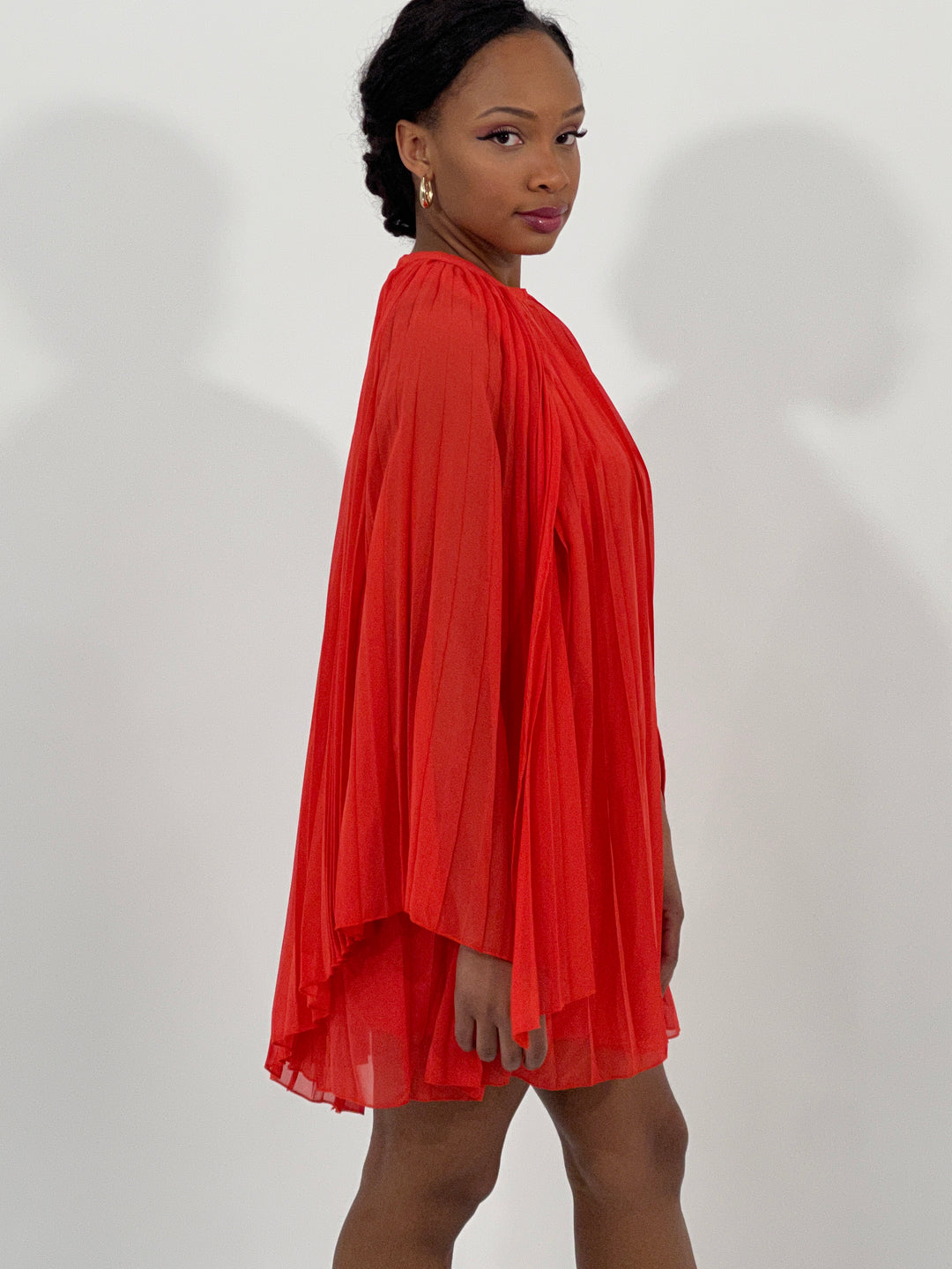 Orange Chiffon Mini Dress
