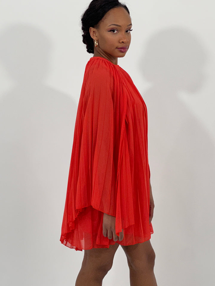 Orange Chiffon Mini Dress