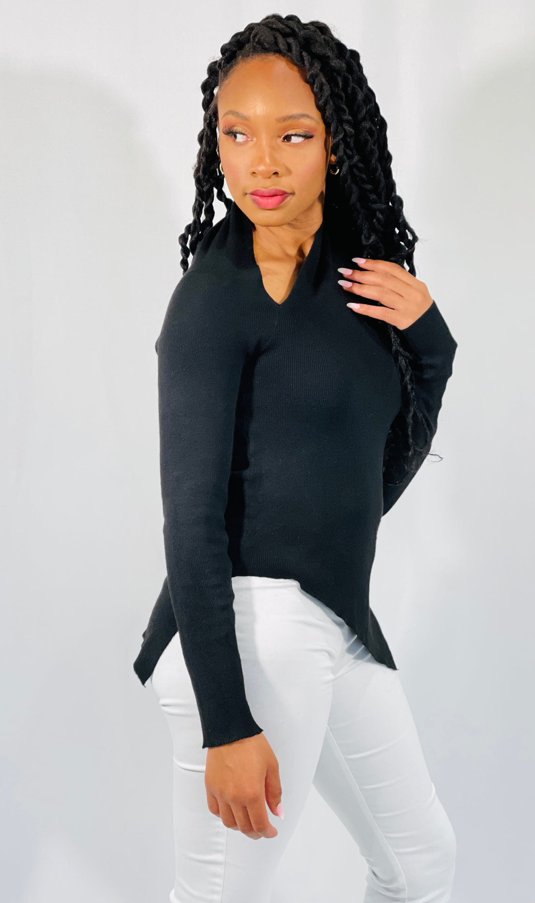 Sassyn Asymmetrical Black Top