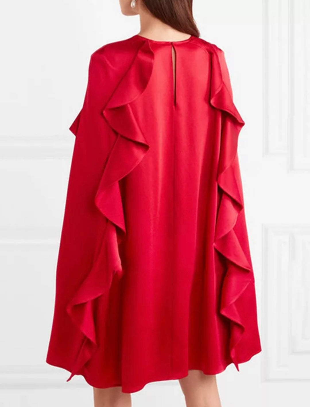 Sassyn Red Ruffle Mini Dress