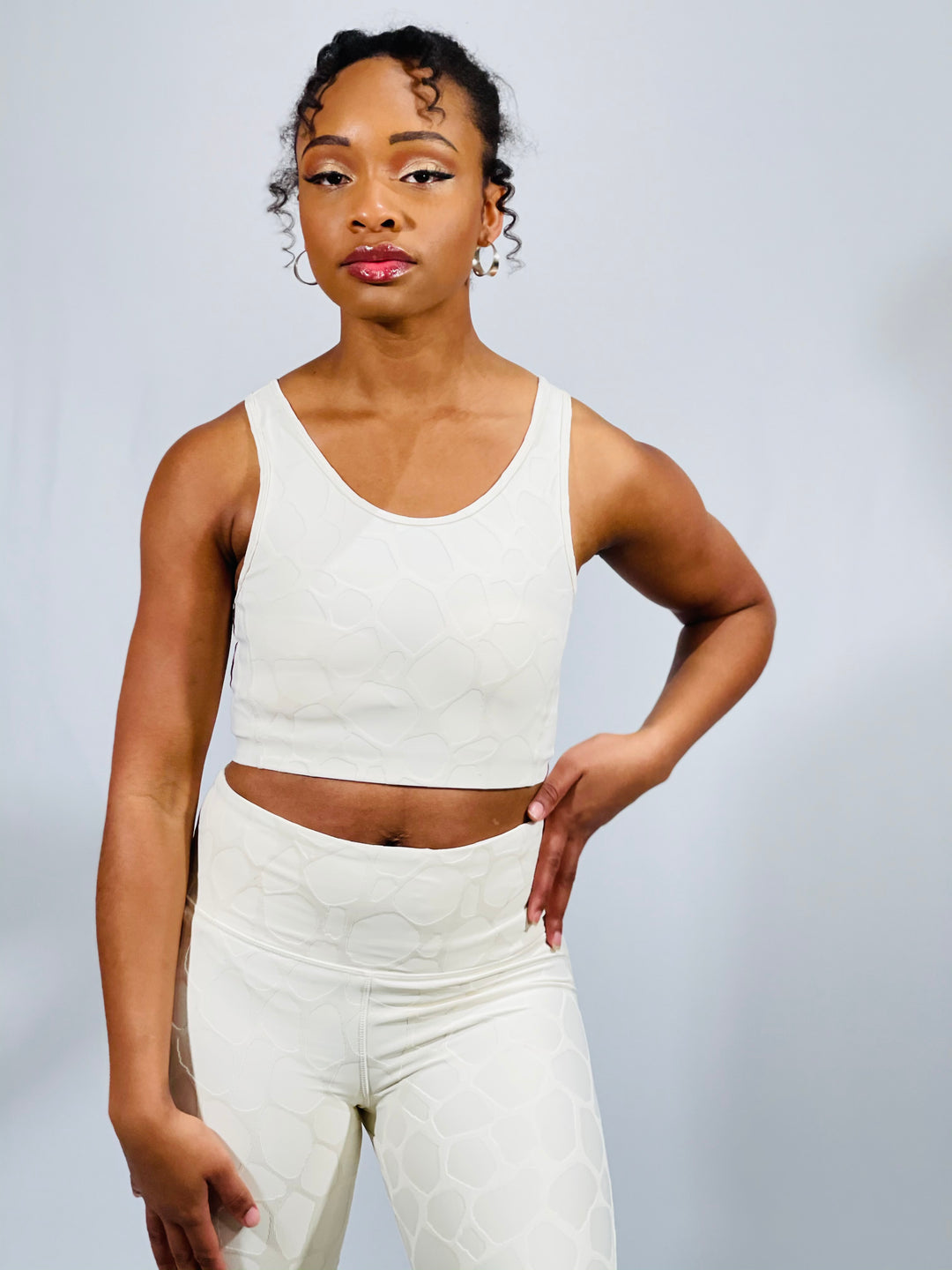White Giraffe Pattern Top