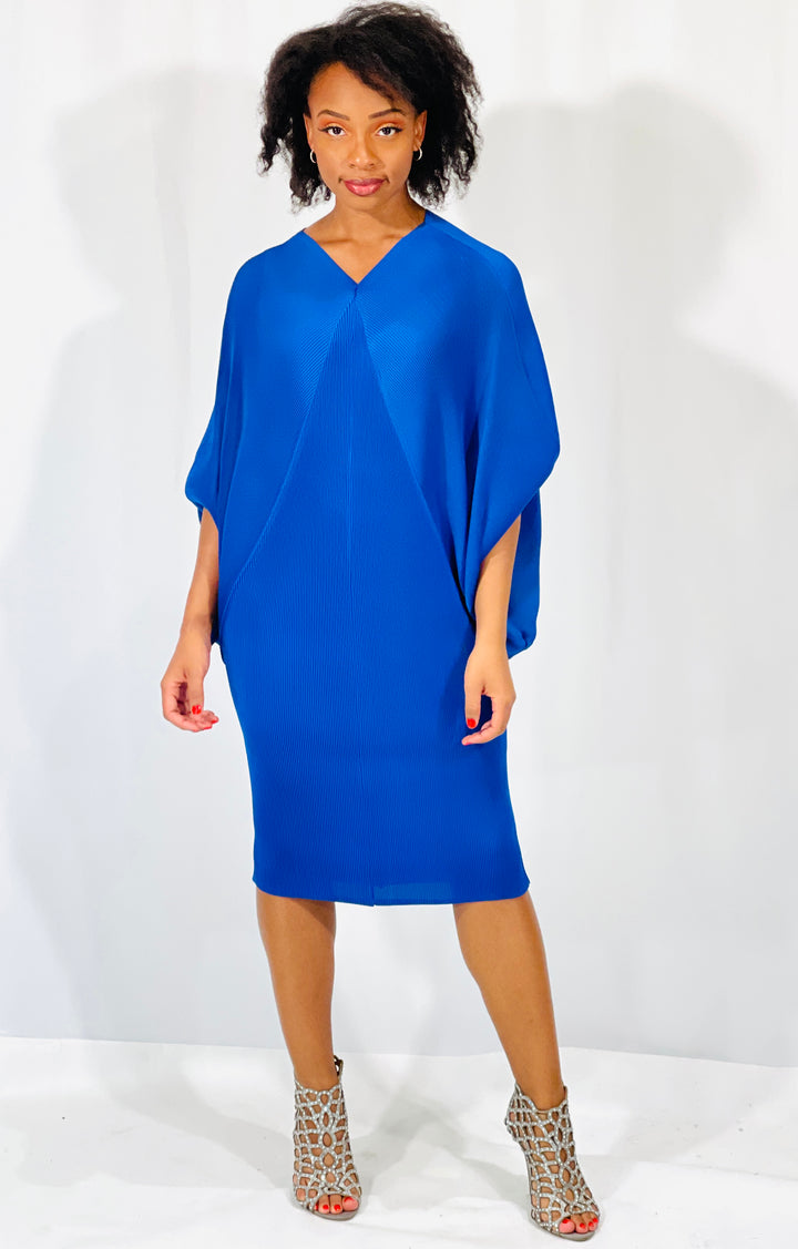 Sassyn Blue Bat wing Sleeve Dress