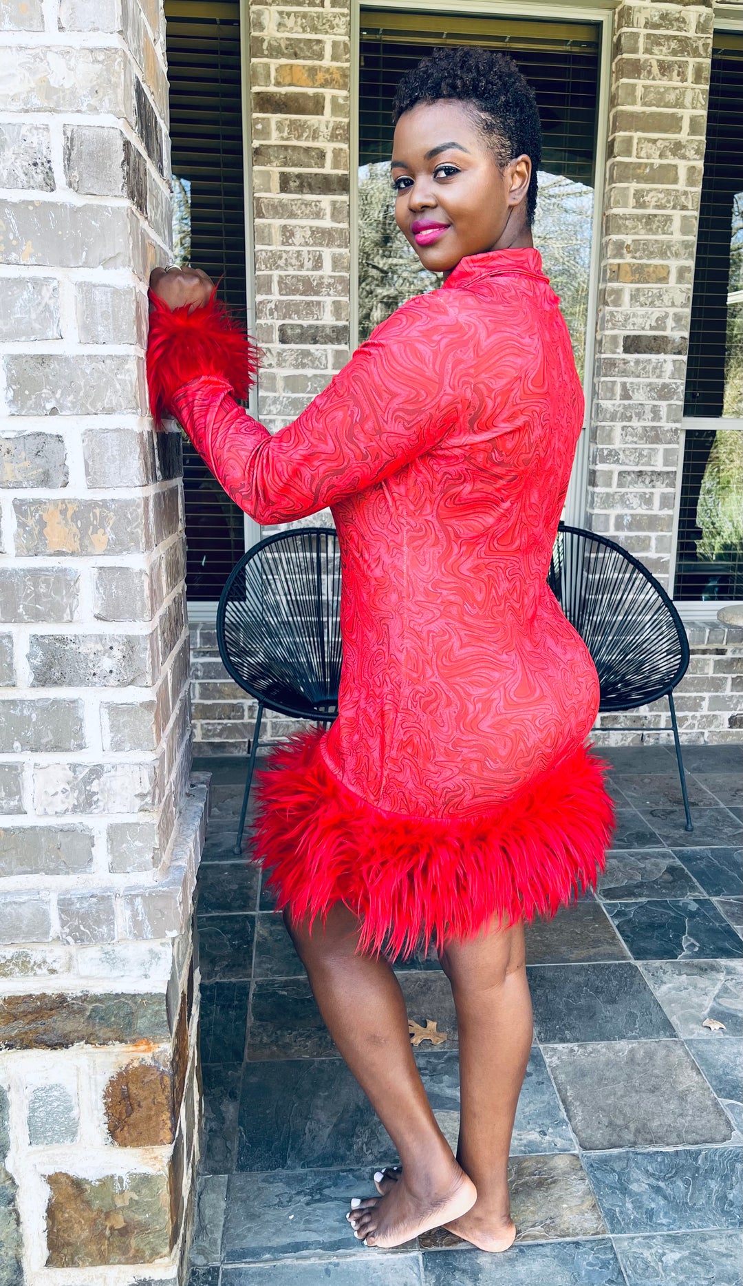 Red Designer Women Bodycon Dress