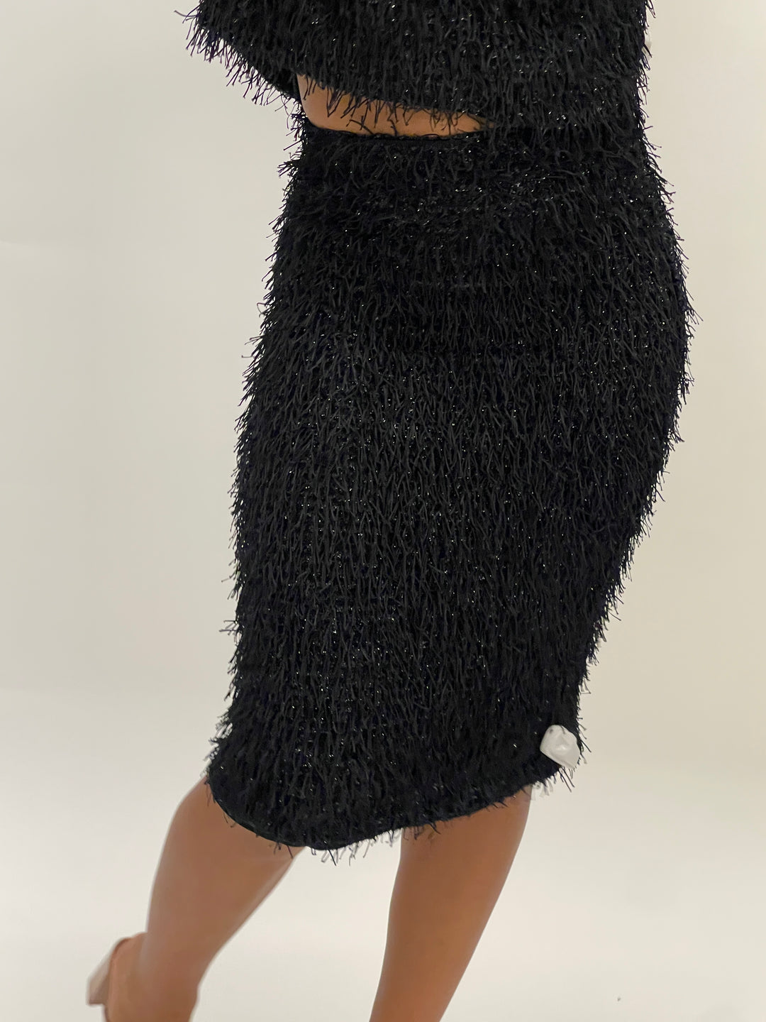 Sassyn Black Fringe Skirt